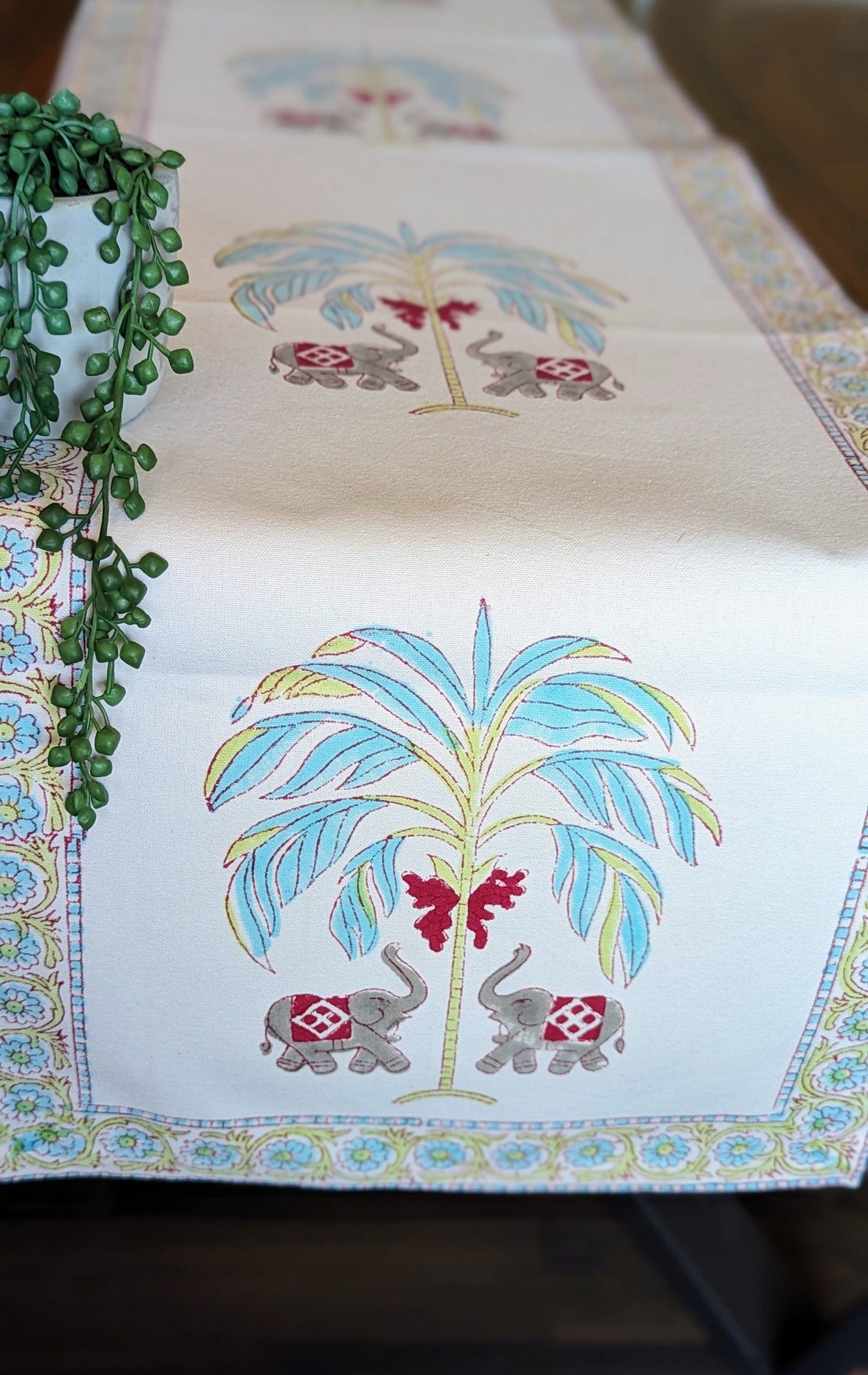 Asmani Blue -Block Print Table Linen Set