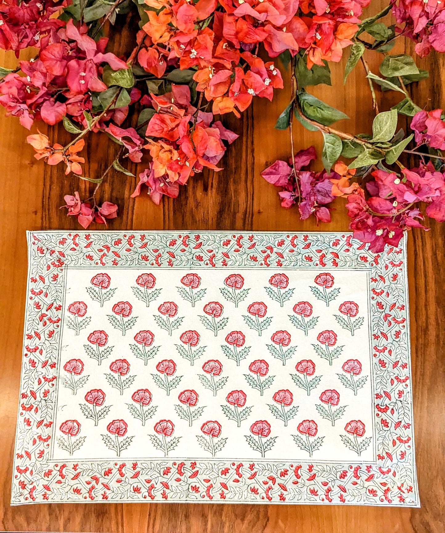 Anaari Red - Block Print Table Linen Set