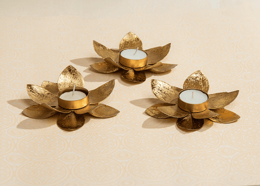 Festive Lotus Diyas (Set of 3)