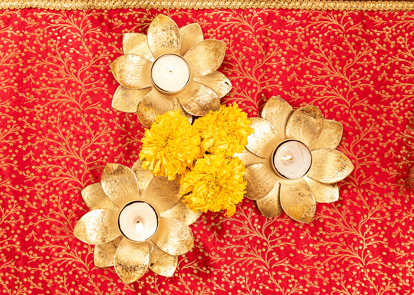 Festive Lotus Diyas (Set of 3)